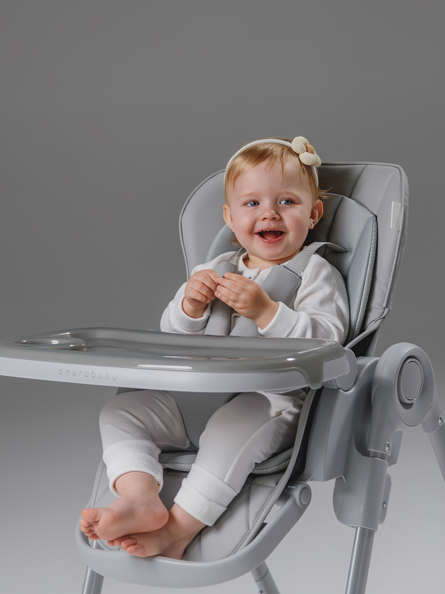 Стульчик для кормления Amarobaby Gourmet коричневый - фото 25