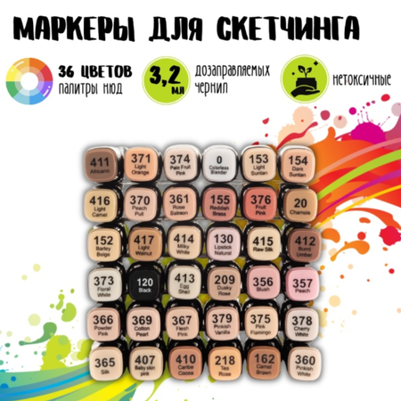 Скетчмаркер Рисоваки двусторонний 36 цв.