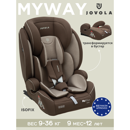 Автокресло JOVOLA MyWay бежевый-коричневый Isofix 1/2/3 (9-36 кг)