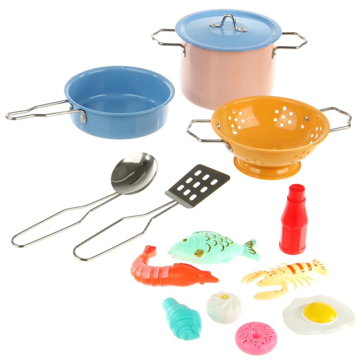 Игровой набор Veld Co тележки и корзинки, прилавок, касса, продукты - фото 2