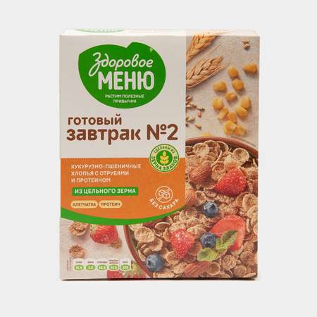 Хлопья кукурузно-пшеничные Здоровое Меню из пророщенного зерна с отрубями и протеином 200г