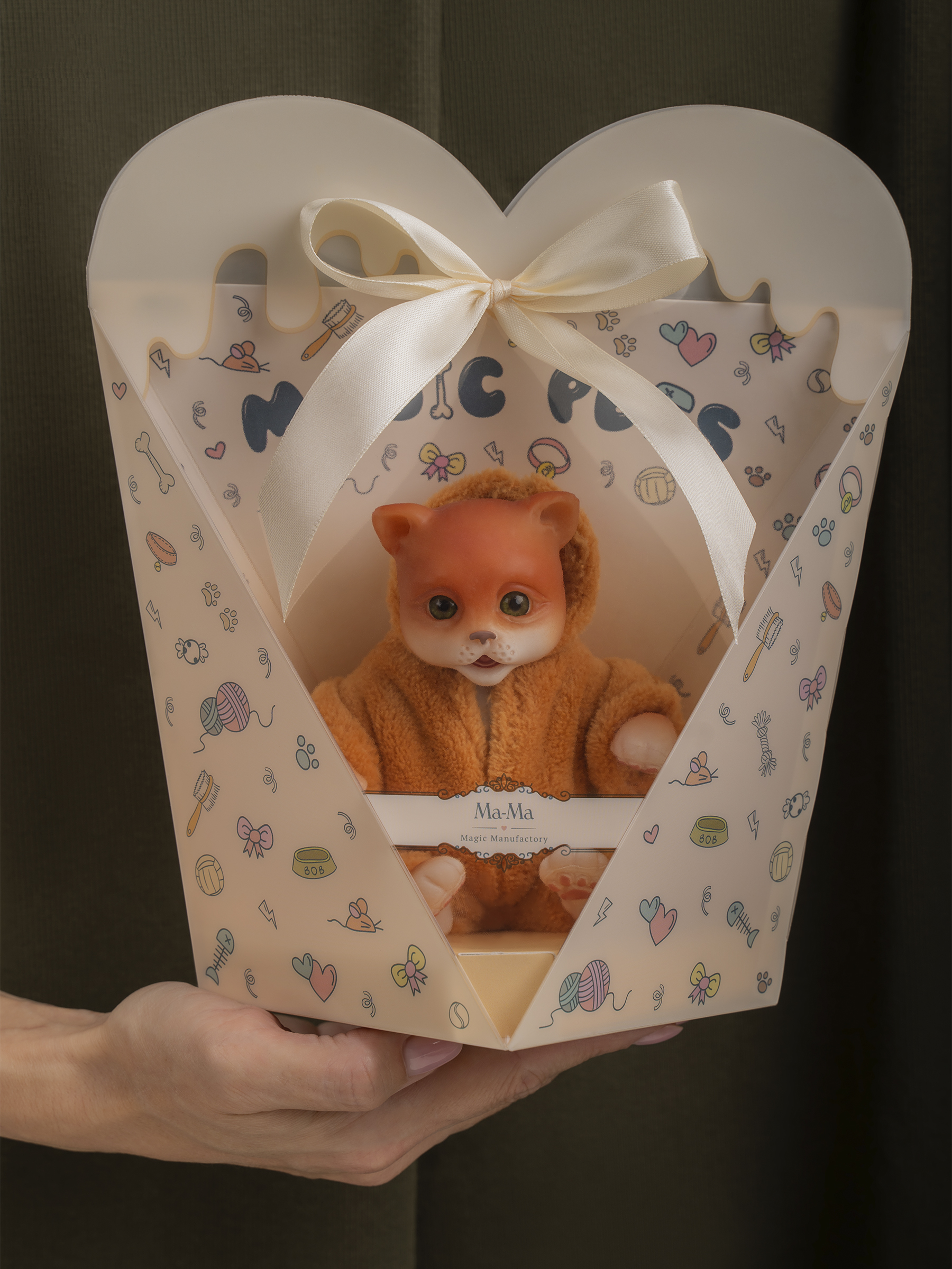 Кукла мини Magic Manufactory Magic Pets Кот реборн рыжий высота 19 см 4631175965854 - фото 18