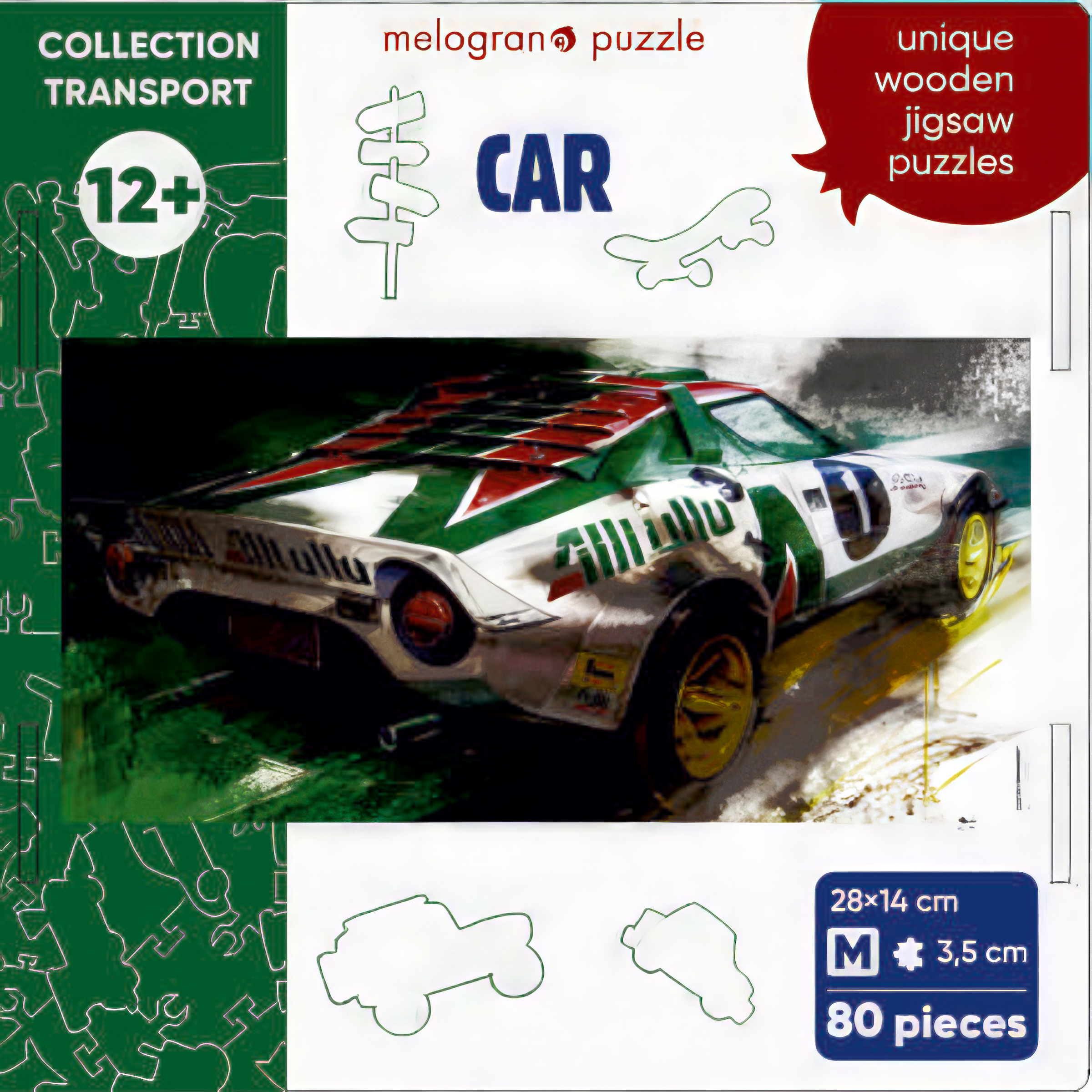 Пазл 1TOY Гоночный автомобиль белый деревянный - фото 1