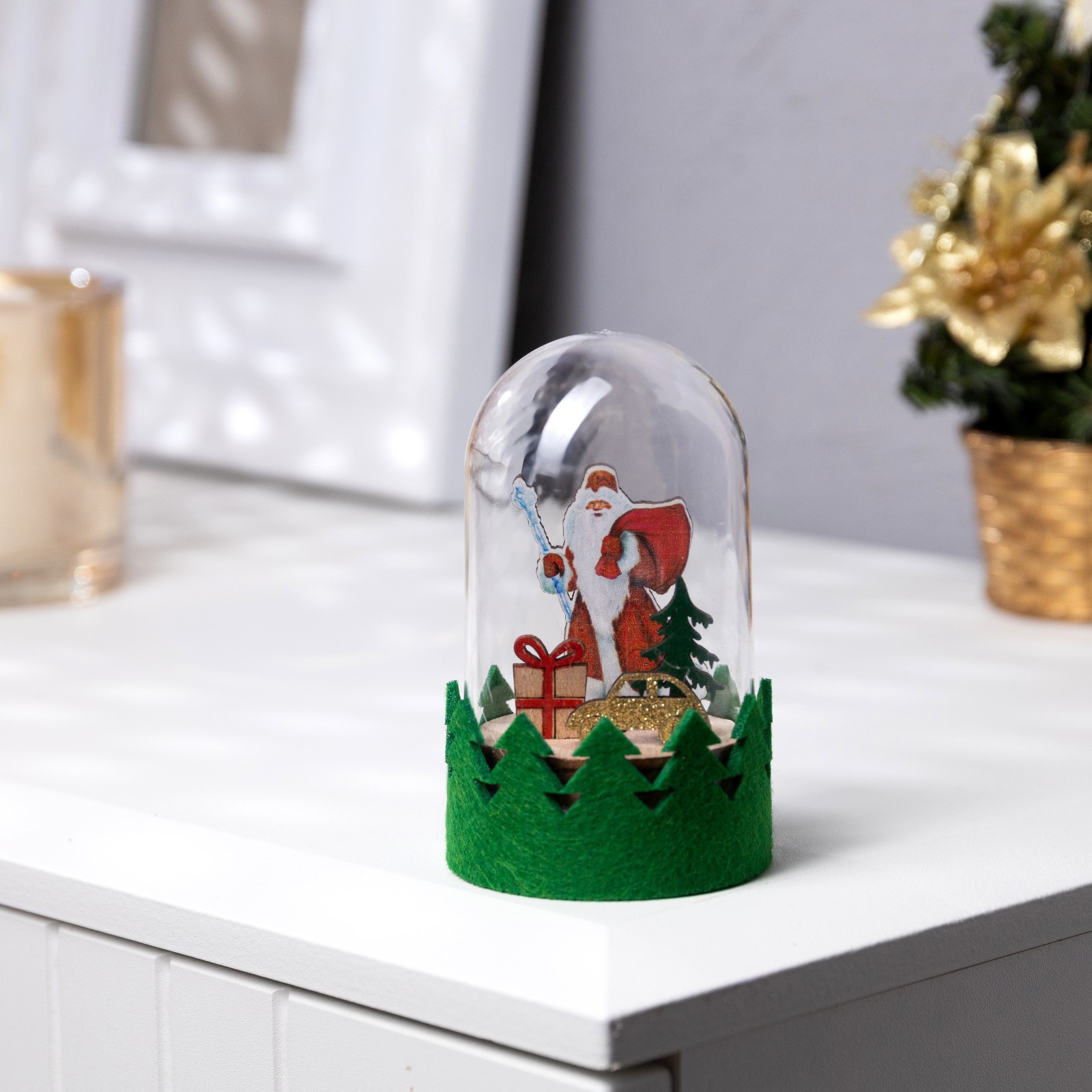 Светодиодная фигура Luazon под куполом «Дед Мороз» 6×10×6 см дерево - фото 2