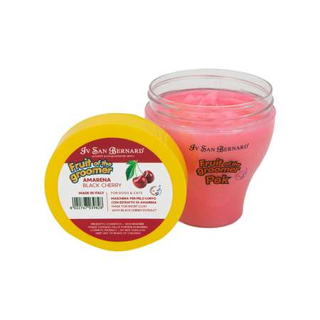 Маска для кошек и собак Iv San Bernard Fruit of the Groomer Black Cherry восстанавливающая для короткой шерсти с протеинами шелка 250мл