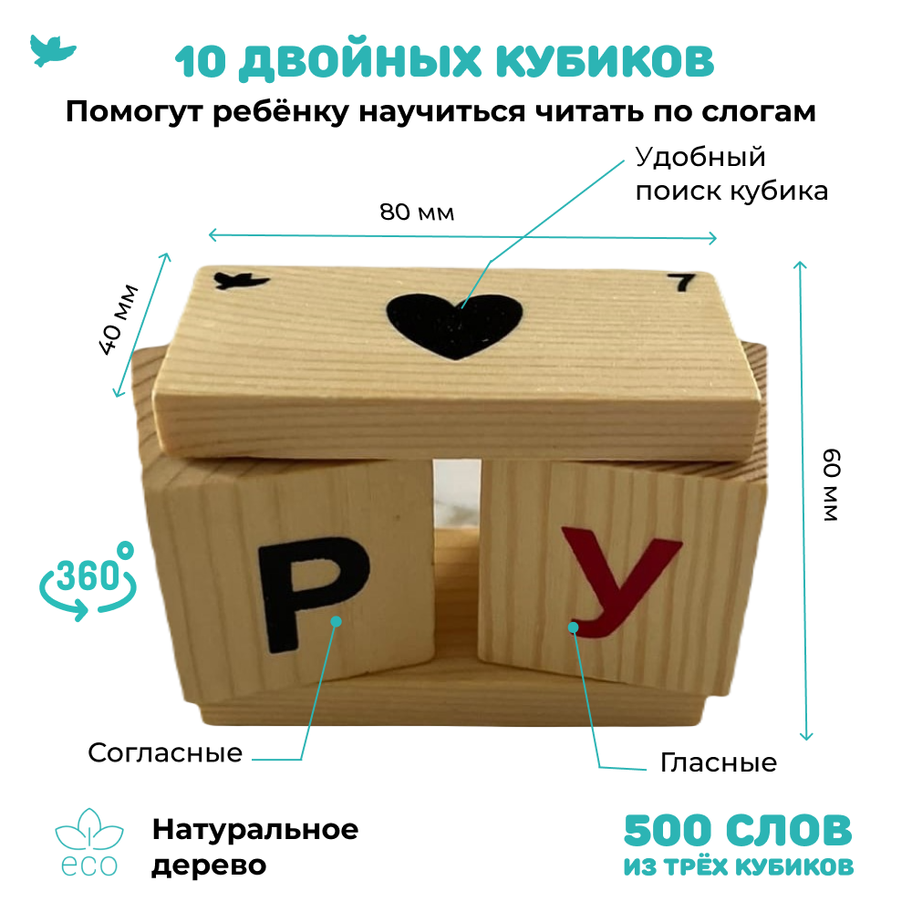 Кубики для обучения чтению Умницa Читаю легко - фото 3