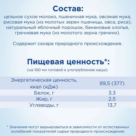 Каша молочная Nutrilon мультизлаковая яблоко-банан 200г с 6месяцев