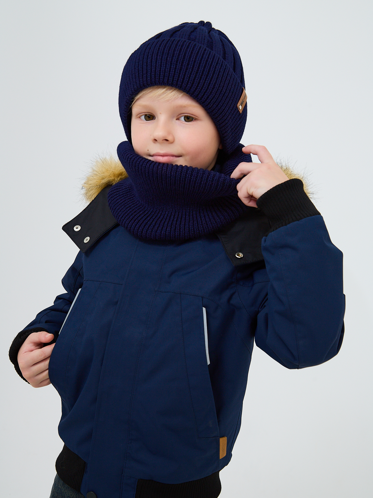 Шапка и снуд NYCkids NYC-H-54-WIDEstr-Dblue - фото 11