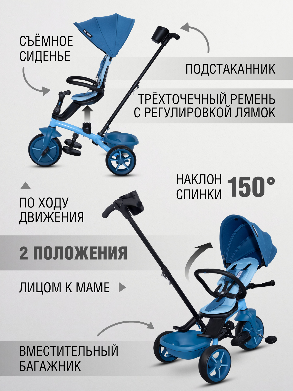 Трехколесный велосипед CITYRIDE - фото 3