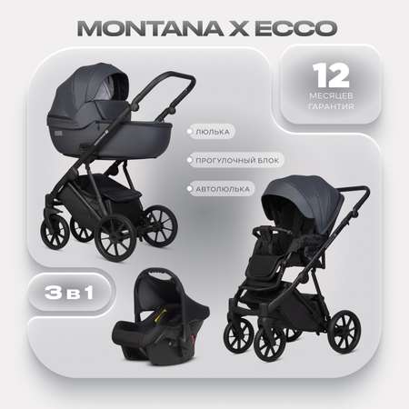 Коляска 3в1 Riko Basic Montana X Ecco серый