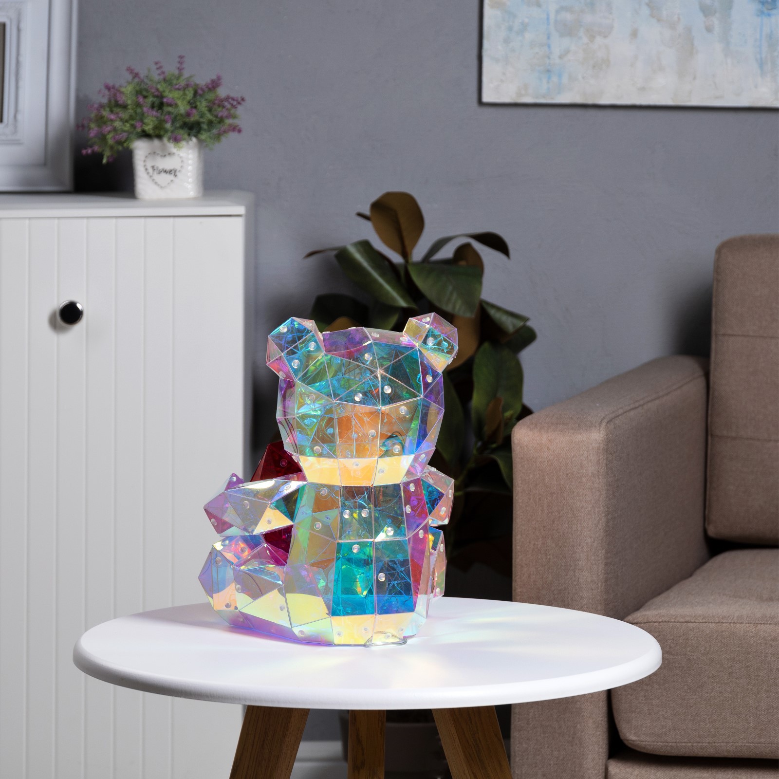 Светодиодная фигура Sima-Land «Мишка» 24×30×20 см пластик USB свечение белое - фото 3