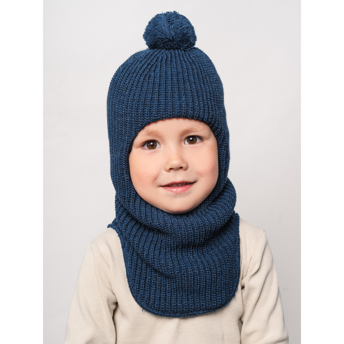 Шапка ПриКиндер U-W_22324 Цвет: Темная джинса - фото 1