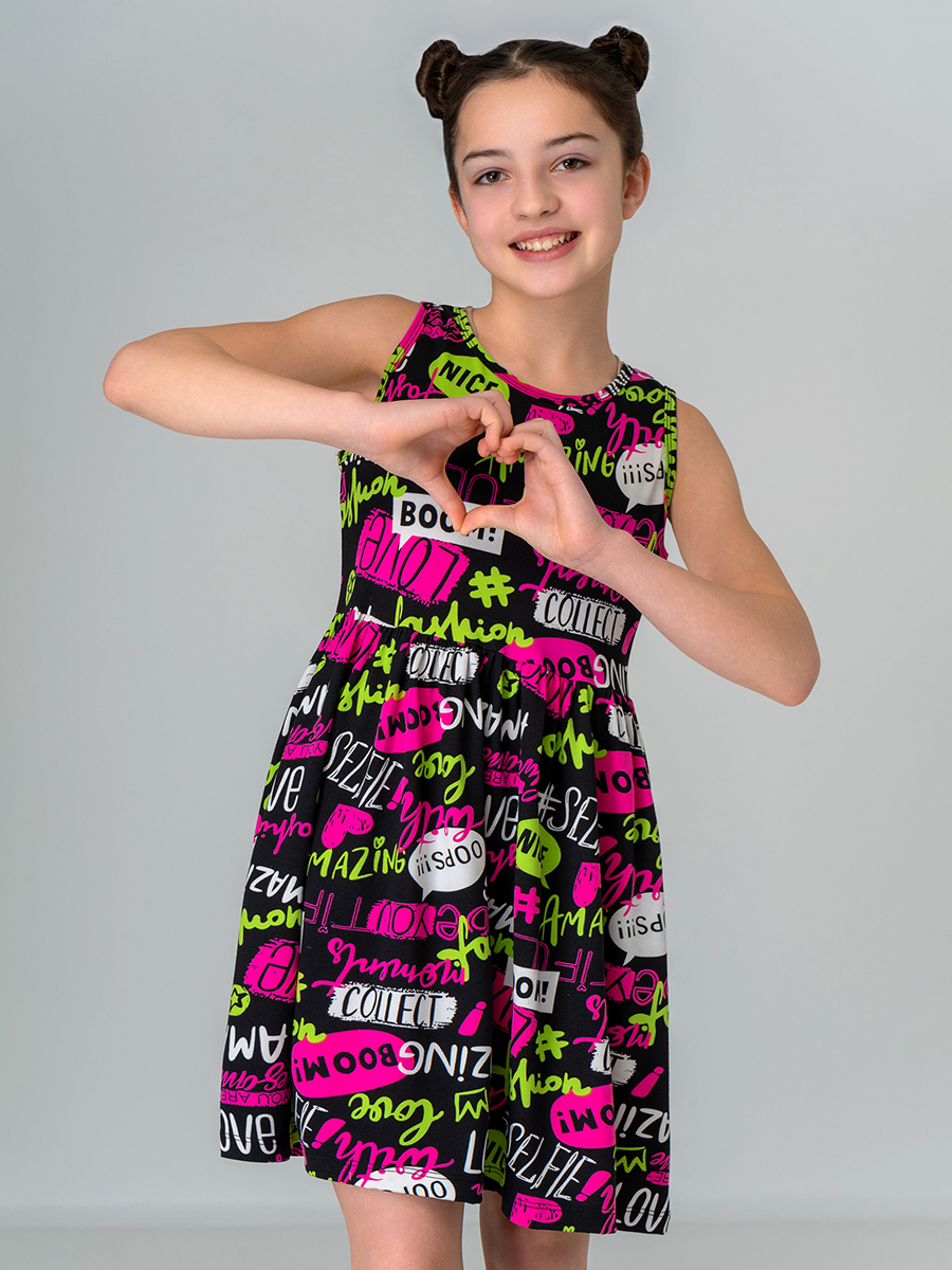 Платье HappyFox HF00199черный.хештеги - фото 1