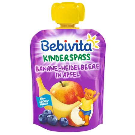 Пюре Bebivita яблоко-банан-черника 90г с 6месяцев
