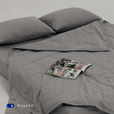 Комплект наволочек buyson BuyRelax 50х70 см, хлопковый перкаль, цвет стальной