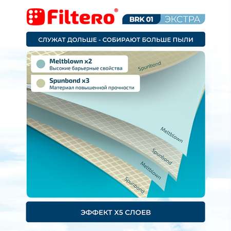 Пылесборники Filtero BRK 01 синтетические XXL Pack Экстра 6 шт
