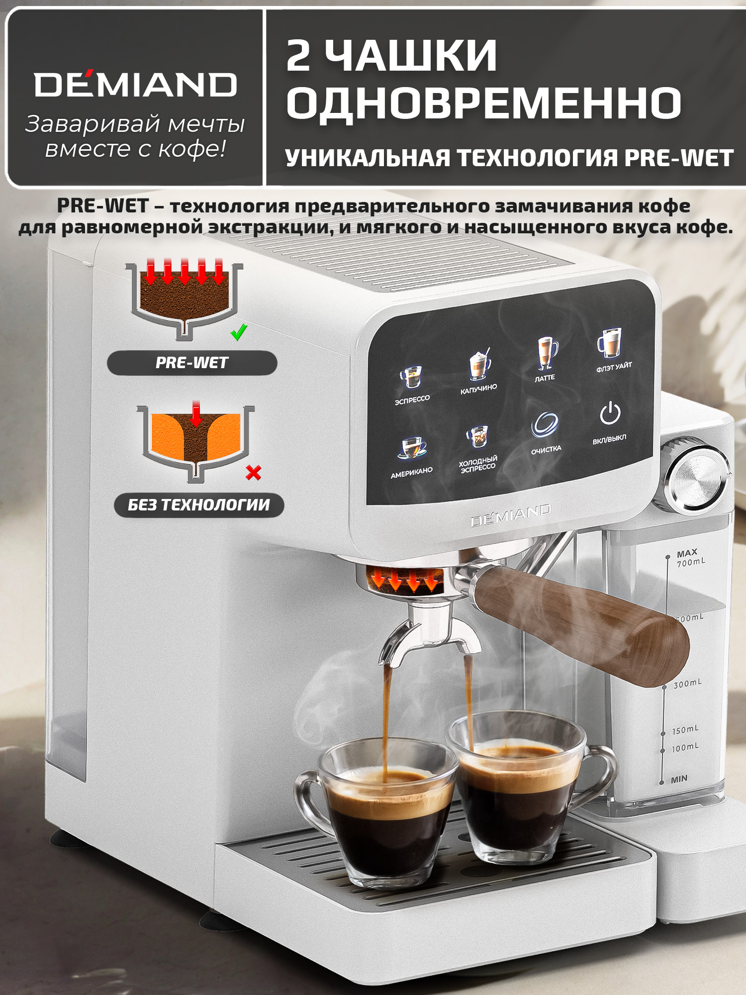 Кофеварка рожковая RIVO DEMIAND с автоматическим капучинатором - фото 12