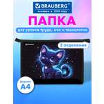 Папка для тетрадей Brauberg сияющий котик А4