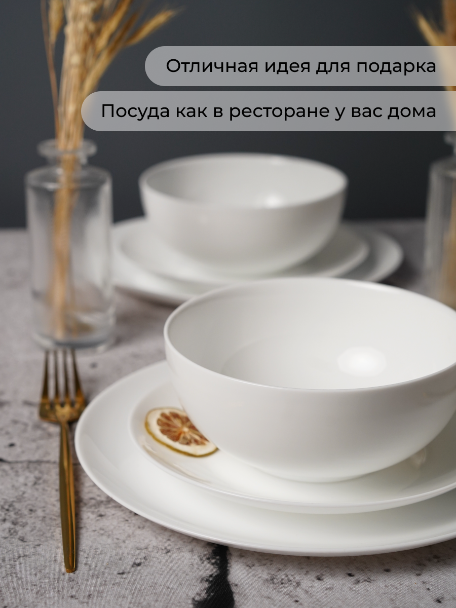 Столовый сервиз OLAFF из стеклокерамика 18 предметов 6 персон - фото 9