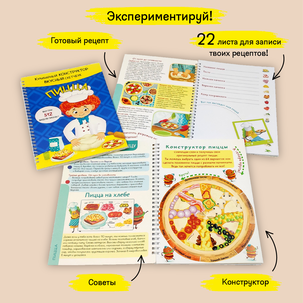 Скетчбуки кулинарные BimBiMon Набор из 3 штук - фото 6