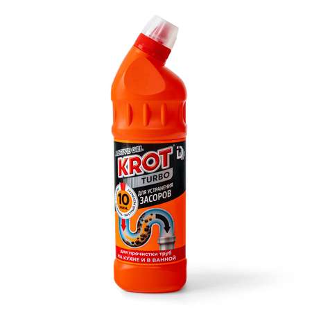 Гель для устранения засоров в трубах KROT TURBO 750г