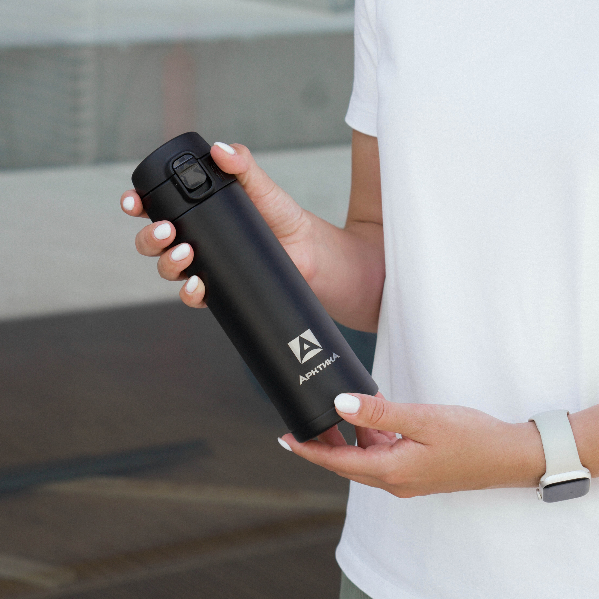 Термокружка Арктика 701-420 текстурный черный с ситечком - фото 9