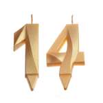 Свеча в торт Страна Карнавалия Грань набор 2 в 1 золотой металлик 6.5 см
