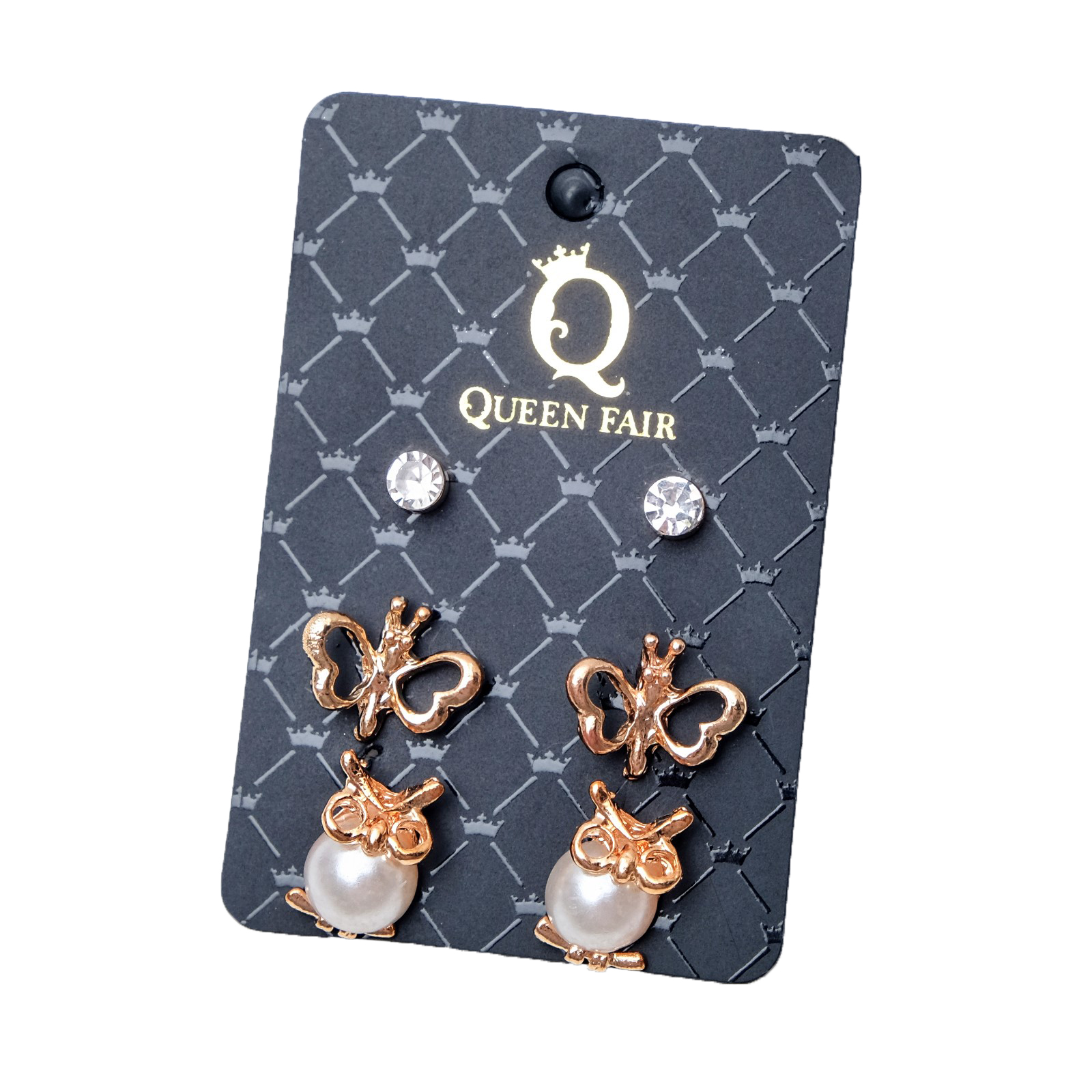 Пусеты 3 пары Queen fair 3740446 - фото 2