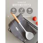 Половник DeNASTIA Силвуд 33x8x6.5 см силикон бук светло-серый A000347