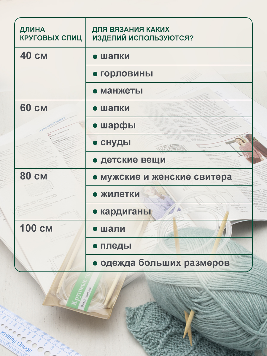 Спицы круговые Hobby Pro бамбуковые с гибкой леской для деликатной пряжи 100 см 5.0 мм 942150 - фото 5