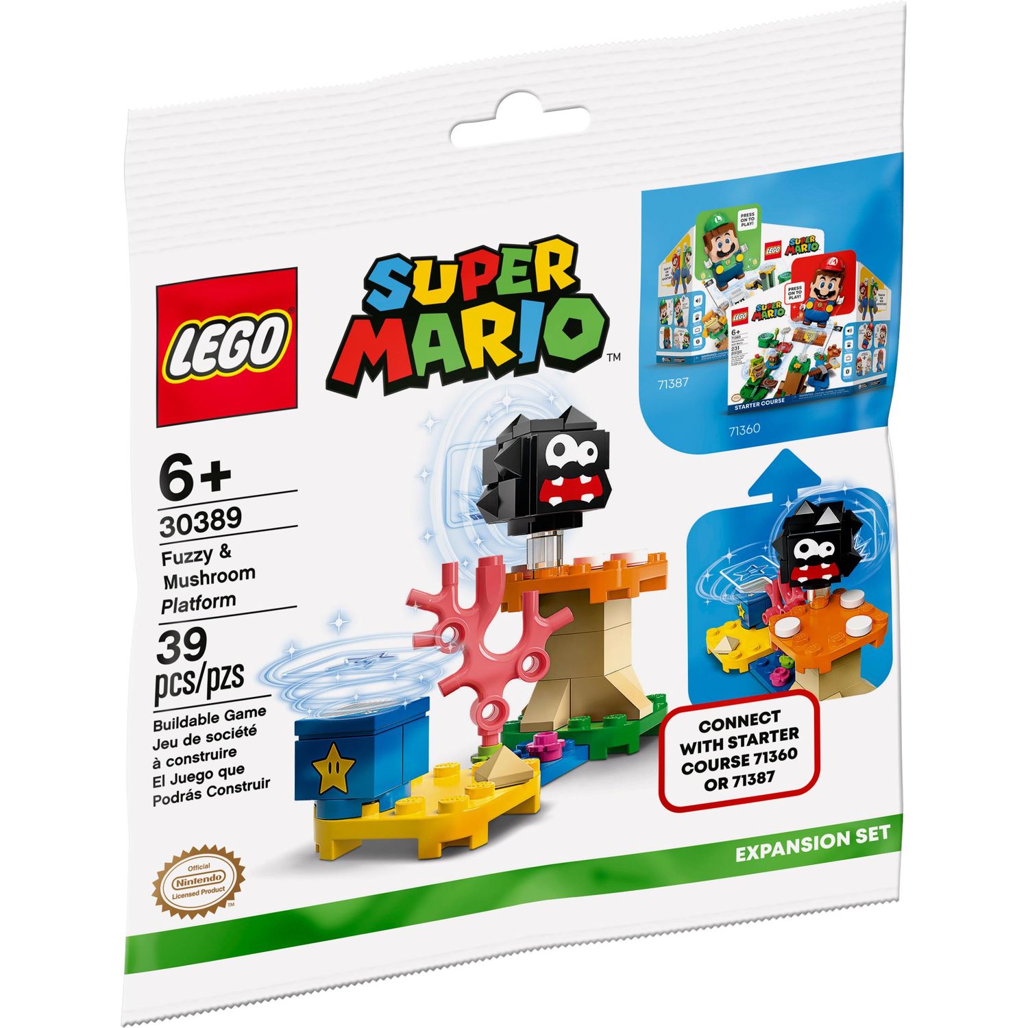 Конструктор LEGO Super Mario Лохматик и гриб-платформа 39 дет. - фото 1