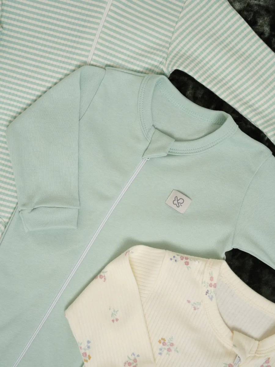 Комбинезон 3 шт Супер Пупс нбр/3пр/кмбнмол/зеленыецветочки - фото 25