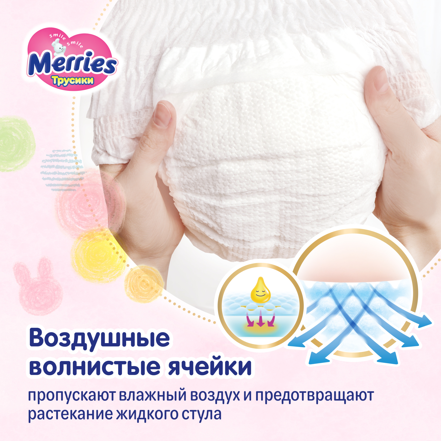 Трусики Merries S (4-8 кг) 62 шт. - фото 7