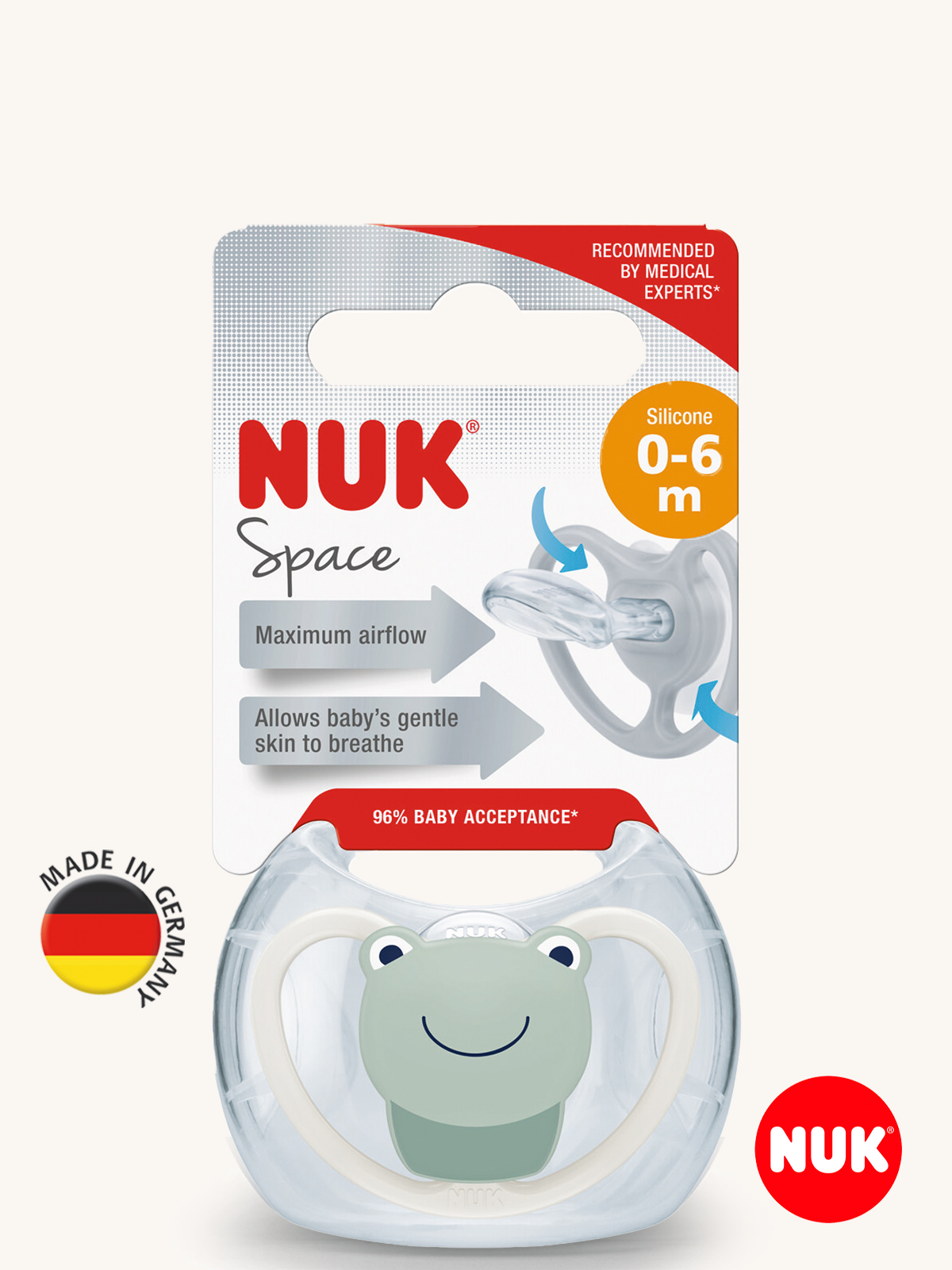 Пустышка Nuk силикон ортодонтическая от 0 мес. - фото 1
