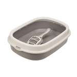 Туалет для кошек HOMECAT Frost Touch с низким бортом и совком капучино 48*35.5*13см