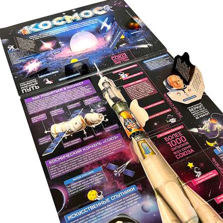 Книга с окошками Malamalama Плакат Космос для детей