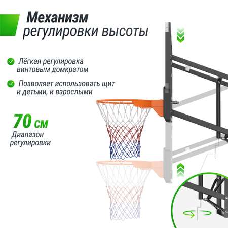 Баскетбольный щит UNIX line из поликарбоната в стальной раме B-Backboard-PC размер щита диаметр кольца R45