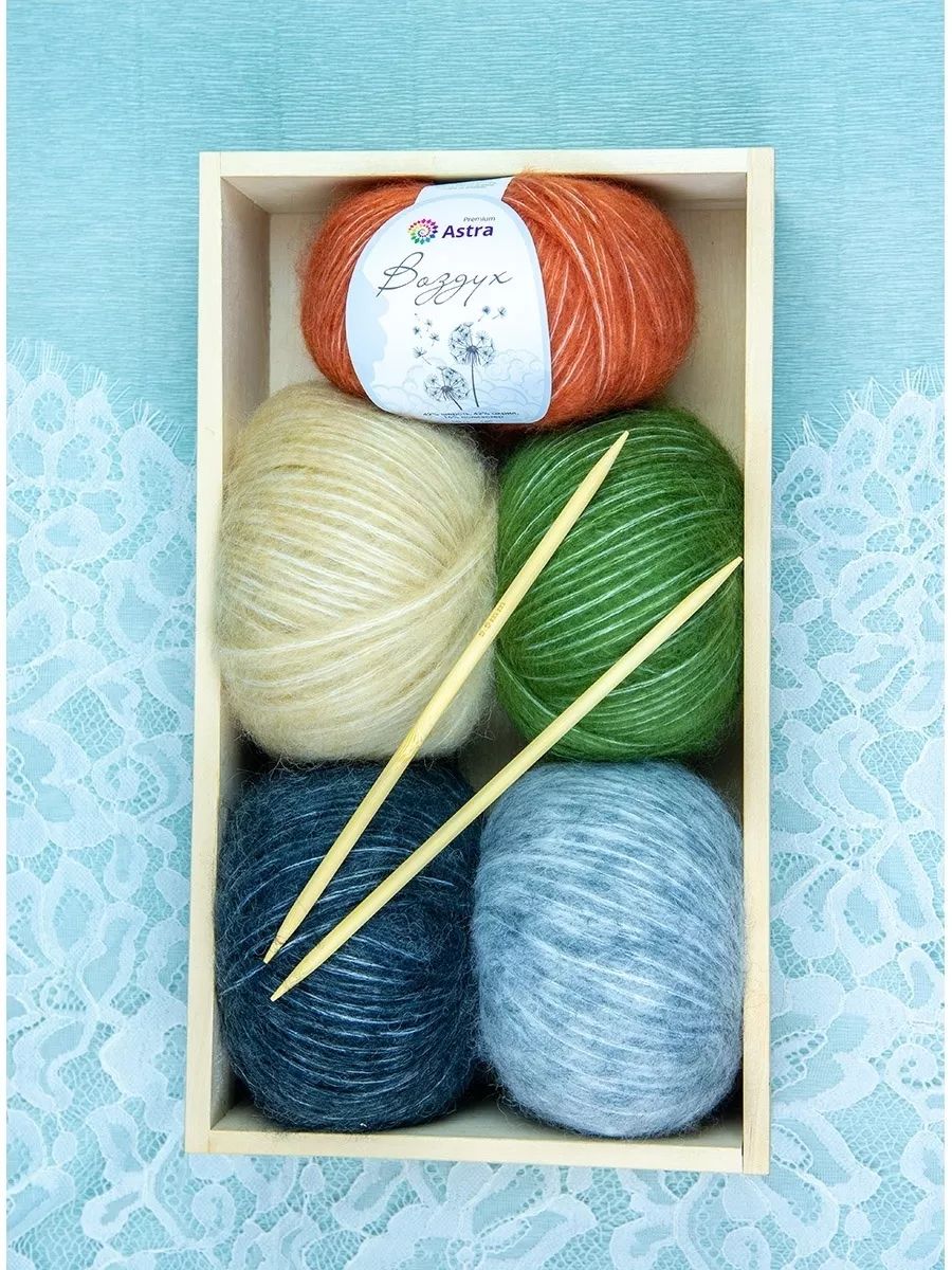 Пряжа Astra Premium Воздух Air очень легкая пушистая с длинным ворсом 50 г 140 м 07 фуксия 3 мотка - фото 14