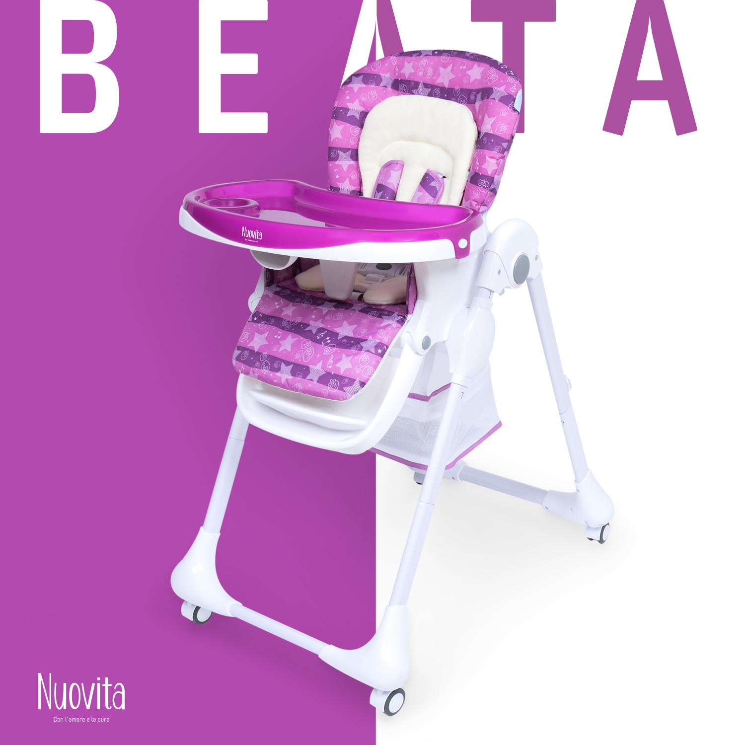 Стульчик для кормления Nuovita Beata Notte Lilla oxford классический - фото 12