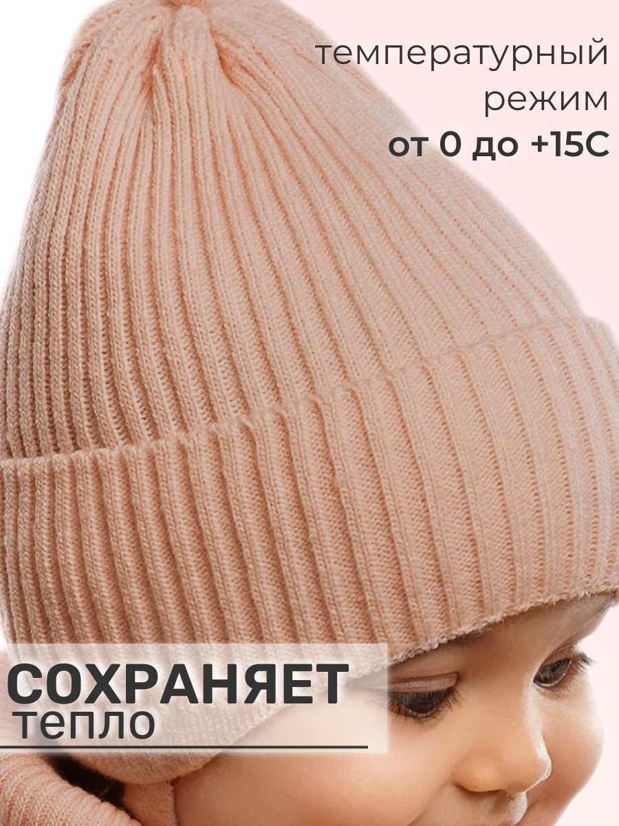 Шапка и снуд ПриКиндер G-Sp234137 Цвет: Пудра - фото 7