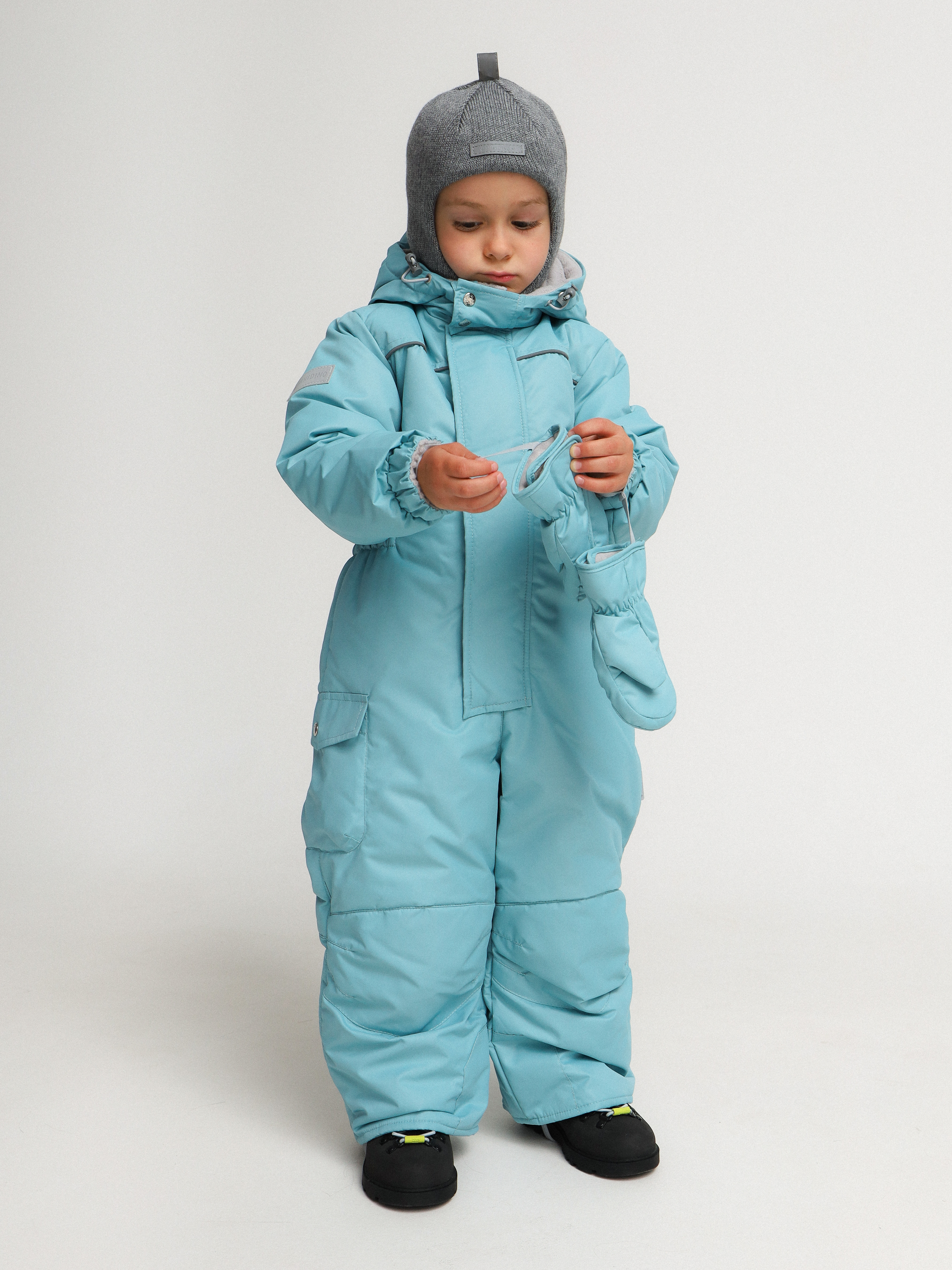 Варежки MINIDINO Рукавицы зимние Легкий вход бирюзовые - фото 2