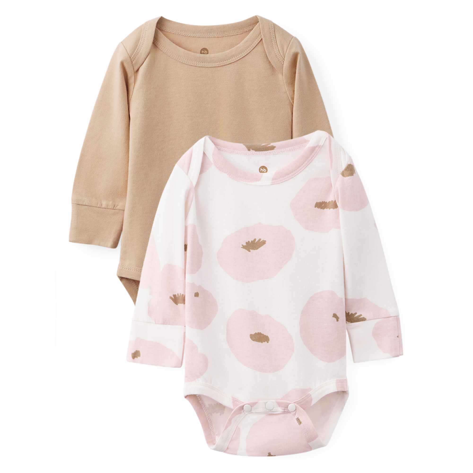 Боди 2 шт Happy Baby 90096_beige-flowers - фото 1
