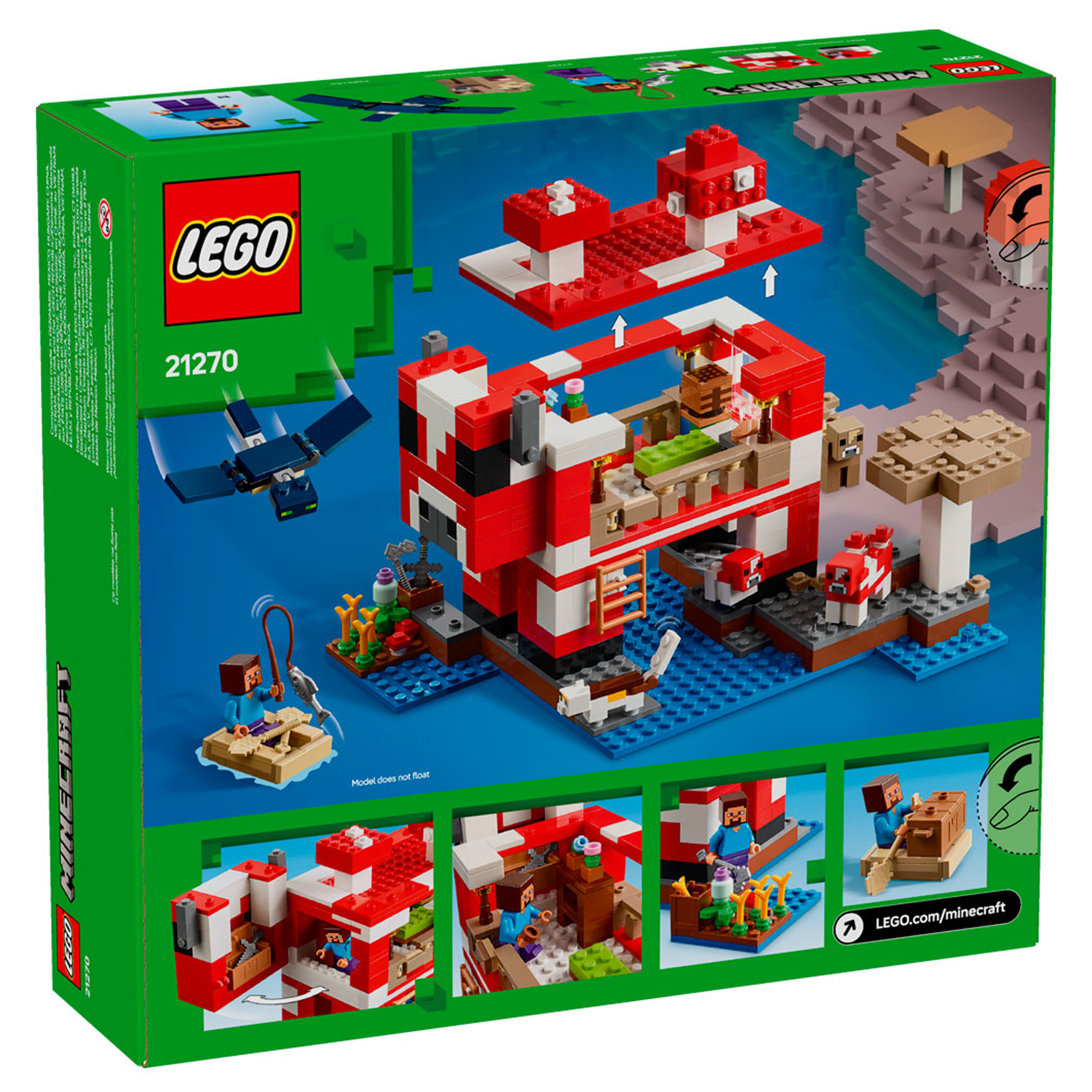 Конструктор LEGO Minecraft Грибной Дом 500 дет. - фото 10