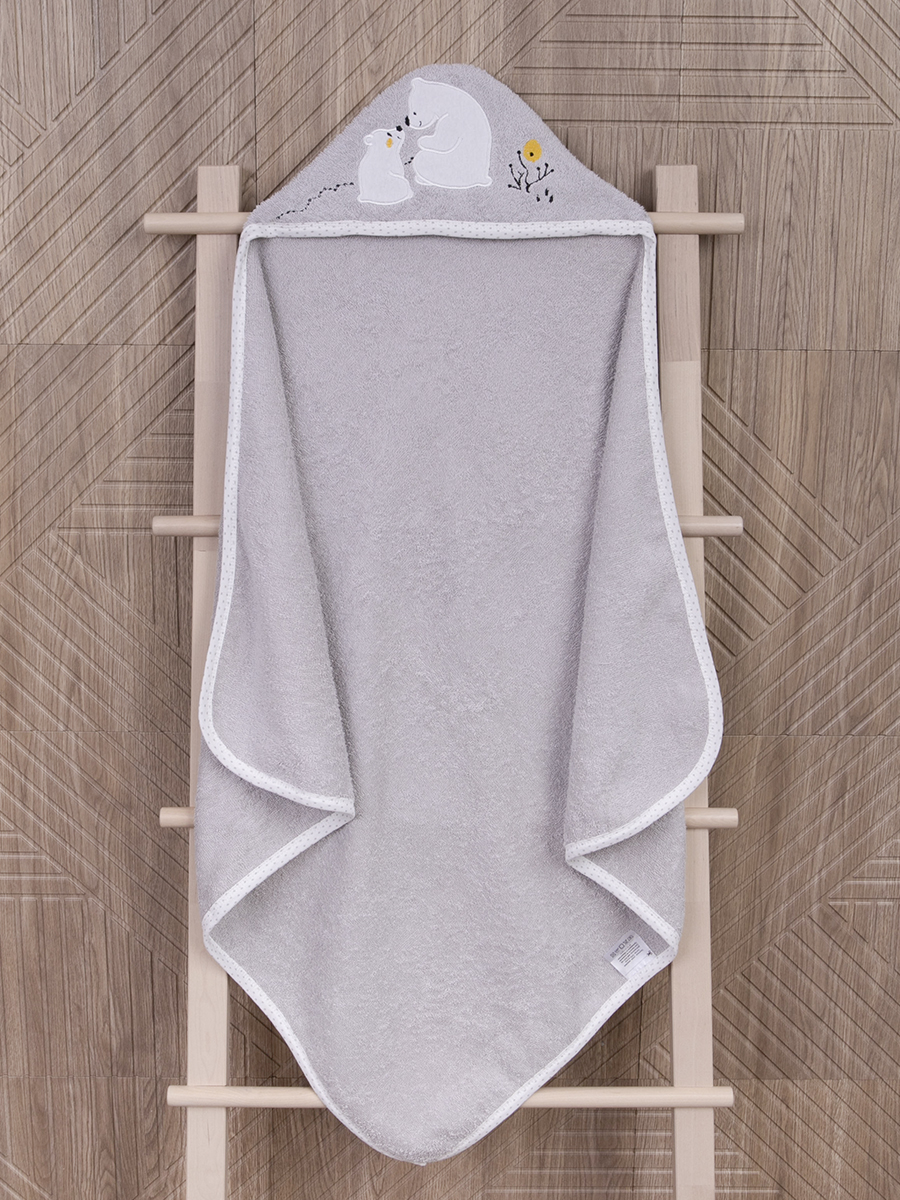 Уголок махровый 80x80 см Baby Nice Мишутка серый - фото 3