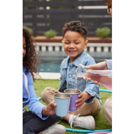 Стакан Klean Kanteen детский одностенный Kid Cup Straw Lid 10oz Clear Sky с трубочкой 296 мл