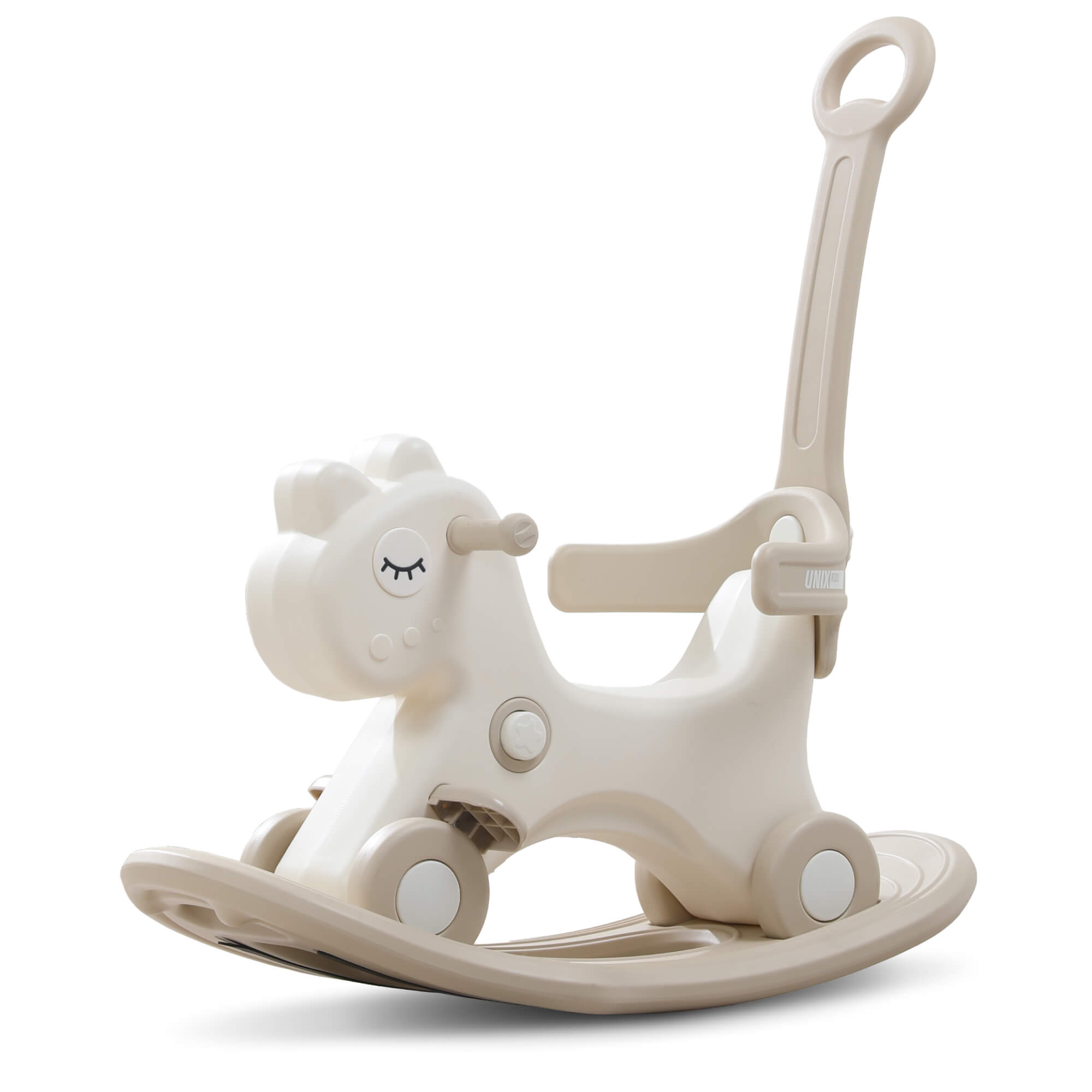 Каталка UNIX Kids Dino с ручкой бежевый - фото 9