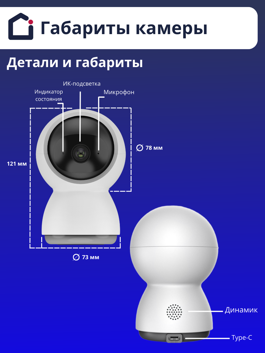 Видеоняня iFEEL Luna IFS-CP005 wiFi поворотная - фото 8