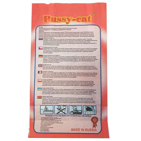 Наполнитель для кошек Pussy Cat древесный 4.5 л