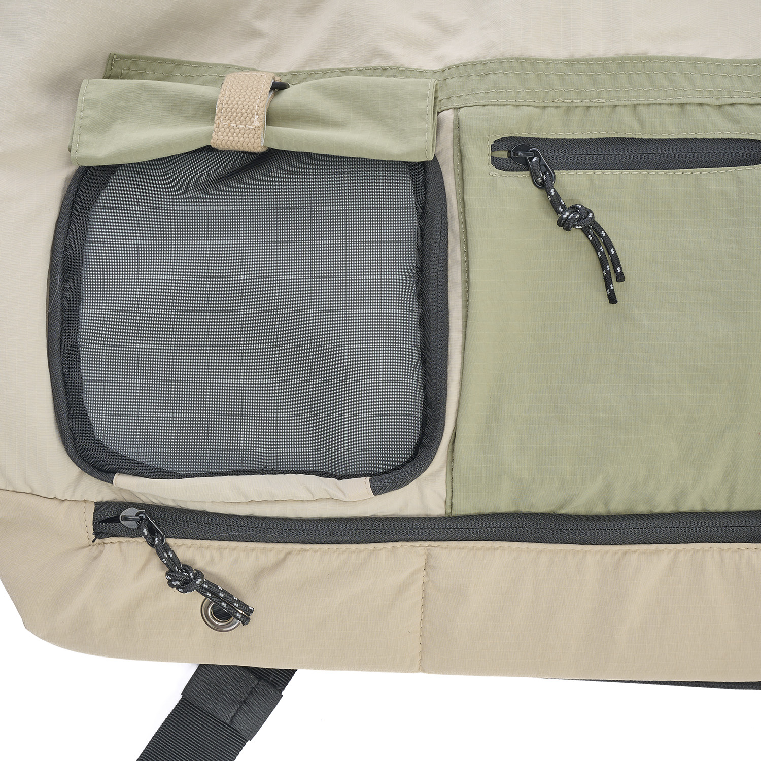 Переноска-слинг для животных Не один дома Street 40*20*35см бежево-зеленый - фото 4