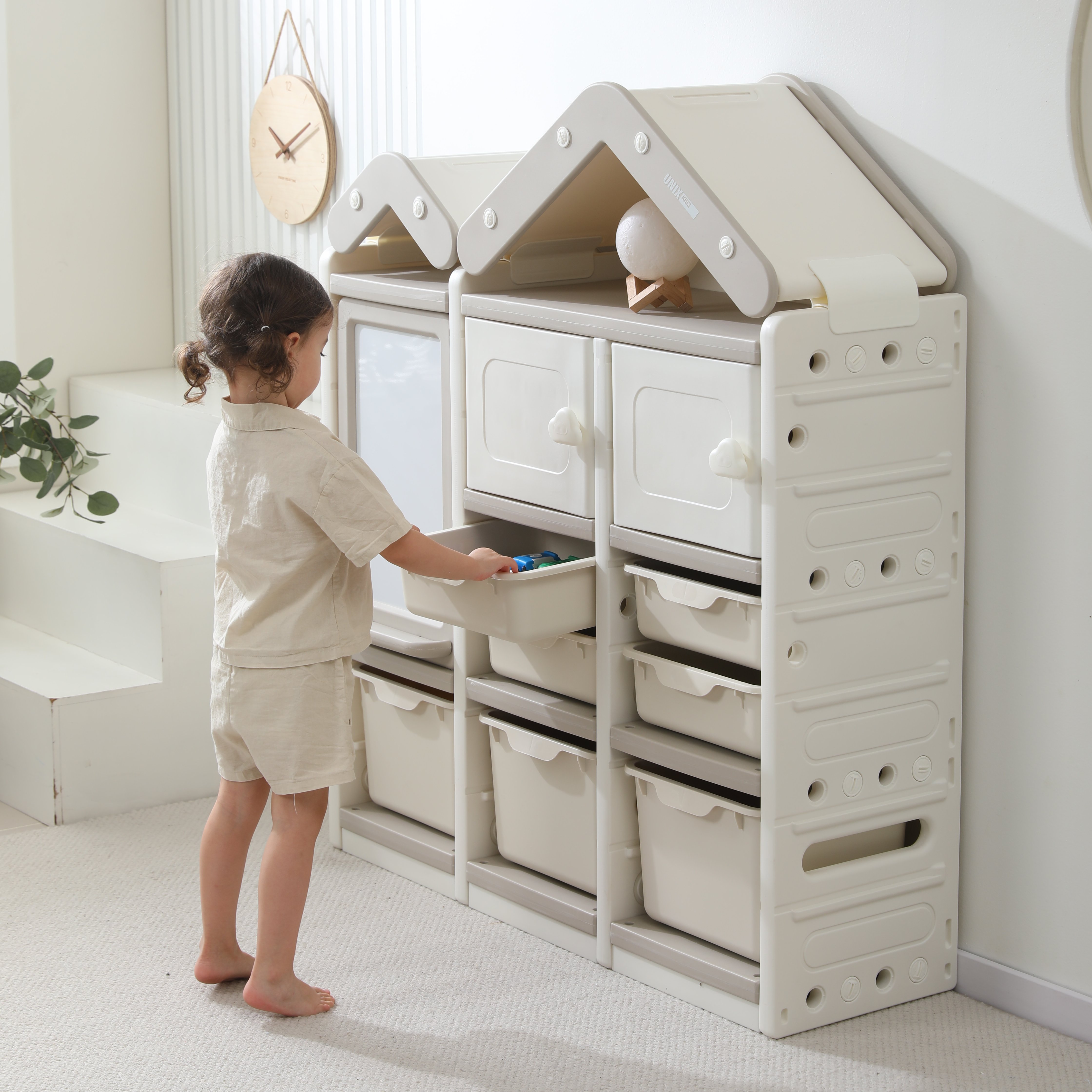 Стеллаж для игрушек UNIX Kids House 9 ящиков Grey - фото 11